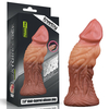 01084 | Prótese Dupla Densidade 18x5,5 cm Dual Layered Platinum Silicone Cock Bege e Marrom - LOVETOY