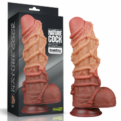 01092 | Pênis Dupla Densidade com corda 27x7,7 cm - Dual Layered Platinum Silicone Cock with Rope - LOVETOY