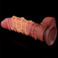 Imagem do 01092 | Pênis Dupla Densidade com corda 27x7,7 cm - Dual Layered Platinum Silicone Cock with Rope - LOVETOY