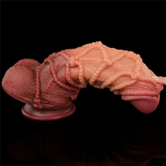 01092 | Pênis Dupla Densidade com corda 27x7,7 cm - Dual Layered Platinum Silicone Cock with Rope - LOVETOY na internet