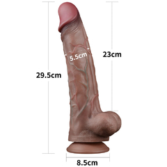 01095 | Pênis Dupla Densidade 29,5x5,5 cm Dual Layered Platinum Silicone Cock Marrom - LOVETOY - comprar online