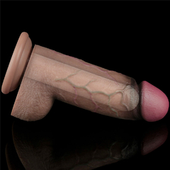 01096 | Pênis Dupla Densidade 24,6x7cm -Dual Layered Platinum Silicone Cock Marrom - LOVETOY - comprar online