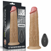 01103 | Pênis Dupla Densidade Rotativo com controle remoto 20,5x4,8 cm Dual Layered Platinum Silicone Rotator - LOVETOY