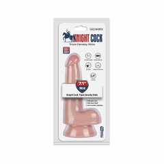 01162 | Pênis Realístico com Ventosa 18x3,5 cm - 7,1" O Knight Cock 3D Triple Density Dildo - VSCN VELTY