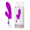 01215 | Vibrador com estimulador, feito de silicone material macio com toque aveludado - PRETTY LOVE