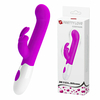 01224 | Vibrador com estimulador clitoriano em formato de de Rabbit , dois motores que com 30 vibrações - PRETTY LOVE