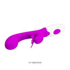 01228 | Vibrador com estimulador clitoriano em formato de de borboleta,dois motores que com 30 vibrações - PRETTY LOVE - loja online