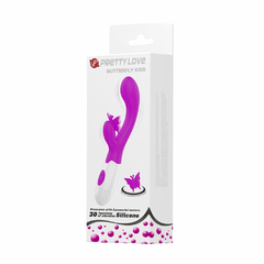 01228 | Vibrador com estimulador clitoriano em formato de de borboleta,dois motores que com 30 vibrações - PRETTY LOVE - E-VARIEDADES