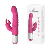 01246 | Vibrador com 7 modos de vibração, estimulador clitoriano detalhes de orelhas com 7 modos de pulsação simulando uma boca, 7 intensidades de movimentos vai e vem com texturização no corpo do vibrador - DIBE