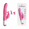 01249 | Vibrador com 7 modos de vibração, estimulador clitoriano detalhes de 3 peças de troca, 7 intensidades de movimentos vai e vem com texturização no corpo do vibrador - DIBE