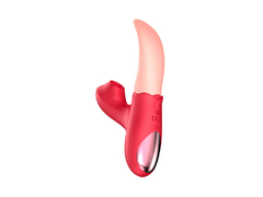 01269 | Vibrador, com formato de língua, possui estimulador de clítoris, com 10 modos de pulsação e a língua com 10 modos de vibração - OLENA - comprar online