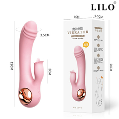 Imagem do 01273 | Vibrador de ponto G. Possui estimulador de clítoris, no estilo de língua, com 10 modos de vibração e função de aquecimento - LILO