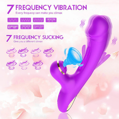 Imagem do 01356 | Vibrador Com Estimulador De Clitóris e com Vibração, Pulsação e Tapa - YOUVIBE