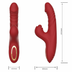 01360 | Vibrador Com Estimulador De Clitóris E Com Vibração, Vai E Vem, Tapa E Aquecimento - VIPMIX - comprar online