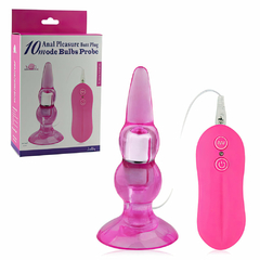 01393 | Plug anal em formato cônico e relevos arredondados. Possui vibrador com 10 funções e controle remoto, que torna seu uso muito mais prático - APHRODISIA