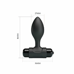 01506 | Plug anal pequeno em silicone macio com cápsula vibratória removível com 10 modos de vibração - PRETTY LOVE