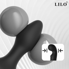 01574 | Plug anal, com 10 modos de vibração,possui controle remote com APP, pelo smartphone - LILO - E-VARIEDADES