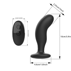 Imagem do 01579 | Plug Anal em silicone com ventosa e 10 Modos de Vibração e Controle Remoto sem Fio - I-MOON