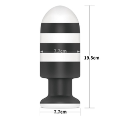 01598 | Plug Anal com listas pretas e brancas 19,5x7,7x7,7 cm - X-Missioner Butt Plug - LOVETOY - comprar online