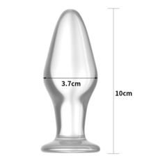 01606 | Plug Anal de Vidro 10x3,7cm - 4.3" Glass Romance - LOVETOY. - E-VARIEDADES