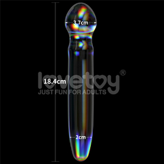 01609 | Penetrador de Vidro - 18,4cm Twilight Gleam Glass Dildo- Alluring Arc - LOVETOY