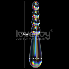 01610 | Penetrador de Vidro - 19 cm Twilight Gleam Glass Dildo- Rising Ripples - LOVETOY