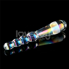 01610 | Penetrador de Vidro - 19 cm Twilight Gleam Glass Dildo- Rising Ripples - LOVETOY