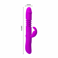 01780 | Vibrador rotativo recarregável com movimentos vai e vem com 12 modos de vibração e 4 modos de rotação - PRETTY LOVE - E-VARIEDADES