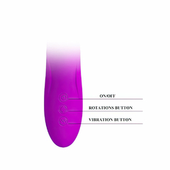 01780 | Vibrador rotativo recarregável com movimentos vai e vem com 12 modos de vibração e 4 modos de rotação - PRETTY LOVE - loja online