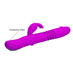 Imagem do 01780 | Vibrador rotativo recarregável com movimentos vai e vem com 12 modos de vibração e 4 modos de rotação - PRETTY LOVE