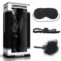 01820 | Kit Bondage Luxo com 3 peças - mordaça,venda e pluma - LOVETOY