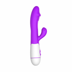 01973 | Vibrador com detalhe de glande em sua ponta, estimulador clitoriano em formato de botão de flor, dois motores que com 30 vibrações - YOUVIBE - comprar online