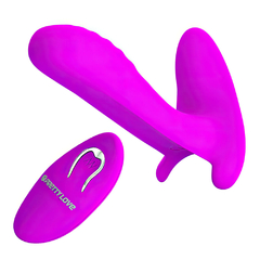 01995 | Vibrador com estimulador clitoriano recarrega?vel com penetrador com 12 modos de vibração - PRETTY LOVE