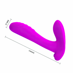 01995 | Vibrador com estimulador clitoriano recarrega?vel com penetrador com 12 modos de vibração - PRETTY LOVE