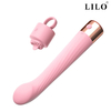 02044 | Vibrador, kit 1+1. Acompanha estimulador, em formato de anel, com 20 modos de vibração e um vibrador de ponto G, com função de aquecimento e tem 10 modos de vibração - LILO