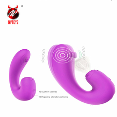 02047 | Vibrador de ponto G. Possui 2 motores ,Com 6 modos de vibração em formato de bater na ponta e 6 modos de pulsação no estimulador,3 níveis de velocidade - NV TOYS