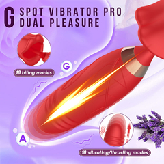 02052 | Vibrador de nova estrutura com estimulador em formato de boca,com 10 modos de vai e vem na frente,na parte de boca com sucção e 10 modos de estimulação - OLENA - E-VARIEDADES