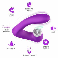 02079 | Vibrador com Estimulador Clitoriano 9 modos de Vibração - USK na internet