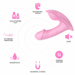 02085 | Vibrador Ponto G com Estimulador Clitoriano com Controle Remoto - USK - E-VARIEDADES