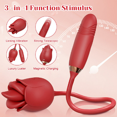 02108 | Rosa com boca sexy, vibrador com 10 modos de movimento na boca,10 modos de vibração e sobe e desce - YOUVIBE