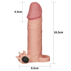 02153 | Capa peniana com extensor de 5 cm e anel para escroto, estimulador de clitóris e cápsula vibratória - LOVETOY - comprar online