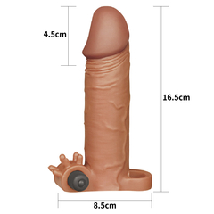 02153 | Capa peniana com extensor de 5 cm e anel para escroto, estimulador de clitóris e cápsula vibratória - LOVETOY