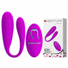 02160 | Vibrador de Luxo para Casais com 12 modos de vibração e com controle remoto - PRETTY LOVE