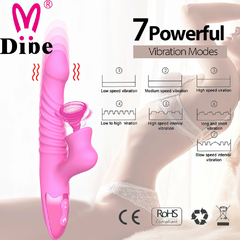 02180 | Vibrador recarregável vai e vem, possui 7 modos de vibração e 7 modos de movimentos de vai e vem - DIBE na internet