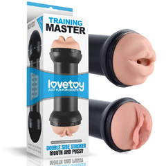 02250 | Masturbador Duplo Vagina e Boca Training Master Double Side Stroker Mouth and Pussy - LOVETOY