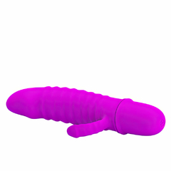 02257 | Vibrador ponto G com estimulador lateral feito de silicone. Possui 10 modos de vibração - PRETTY LOVE