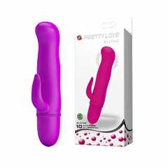 02259 | Vibrador ponto G com estimulador feito de silicone, material macio com toque aveludado. Possui 10 modos de vibração - PRETTY LOVE - E-VARIEDADES