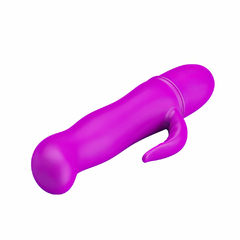 02259 | Vibrador ponto G com estimulador feito de silicone, material macio com toque aveludado. Possui 10 modos de vibração - PRETTY LOVE - loja online