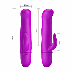 02259 | Vibrador ponto G com estimulador feito de silicone, material macio com toque aveludado. Possui 10 modos de vibração - PRETTY LOVE