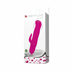 Imagem do 02259 | Vibrador ponto G com estimulador feito de silicone, material macio com toque aveludado. Possui 10 modos de vibração - PRETTY LOVE